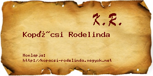 Kopácsi Rodelinda névjegykártya